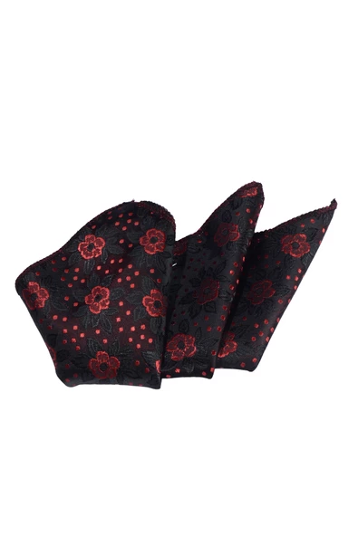 Cengiz İnler Çiçekli Desen Mendilli Mikrofiber Erkek Kravat - 2