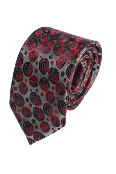 Cengiz İnler Daire Desenli Mendilli Mikrofiber Erkek Kravat - Resim 5