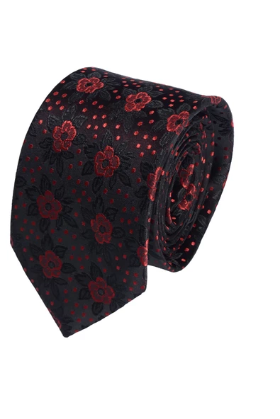 Cengiz İnler Çiçekli Desen Mendilli Mikrofiber Erkek Kravat - 3