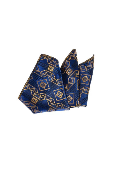 Cengiz İnler Geometrik Desenli Mendilli Mikrofiber Erkek Kravat - 2