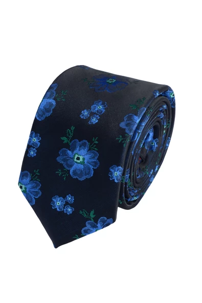 Cengiz İnler Çiçekli Desen Mendilsiz Mikrofiber Erkek Kravat - 3