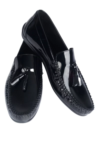 Cengiz İnler Loafer Siyah Rugan Deri Erkek Ayakkabı - 2