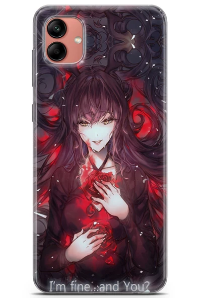 Samsung Galaxy A04 Uyumlu Kılıf Anime 18 I'm Fine Parlak Kılıf Siyah