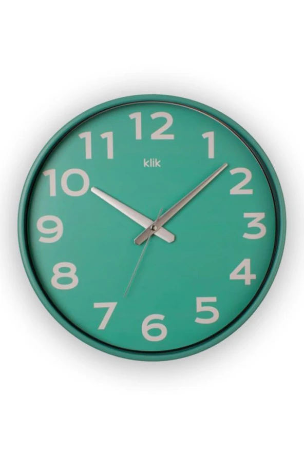Digithome Simplex Cam Detaylı Sessiz Mekanizmalı Duvar Saati 37,5 Cm Yeşil - K-SIMPLEX-YES