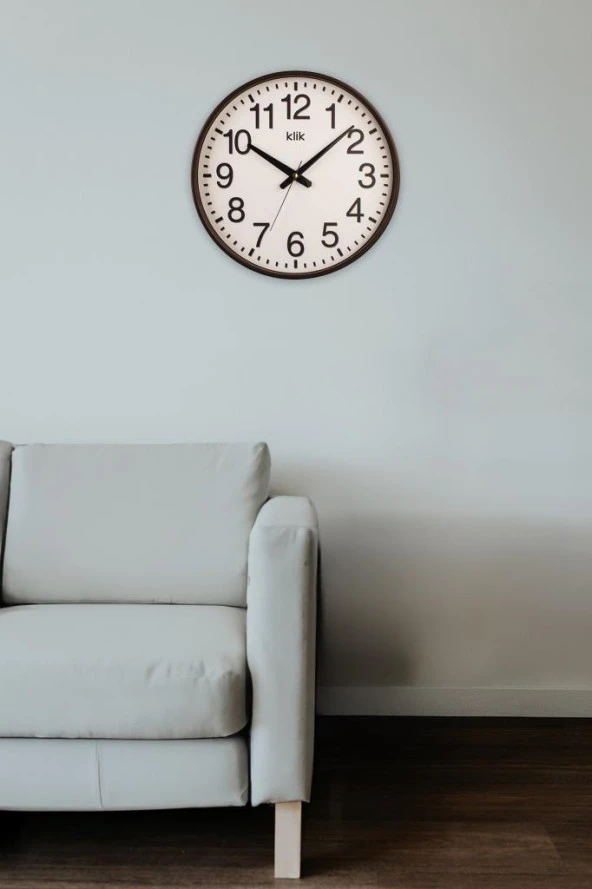 Digithome Simplex Cam Detaylı Sessiz Mekanizmalı Duvar Saati 37,5 Cm Kahverengi - K-SIMPLEX-KAH - 2