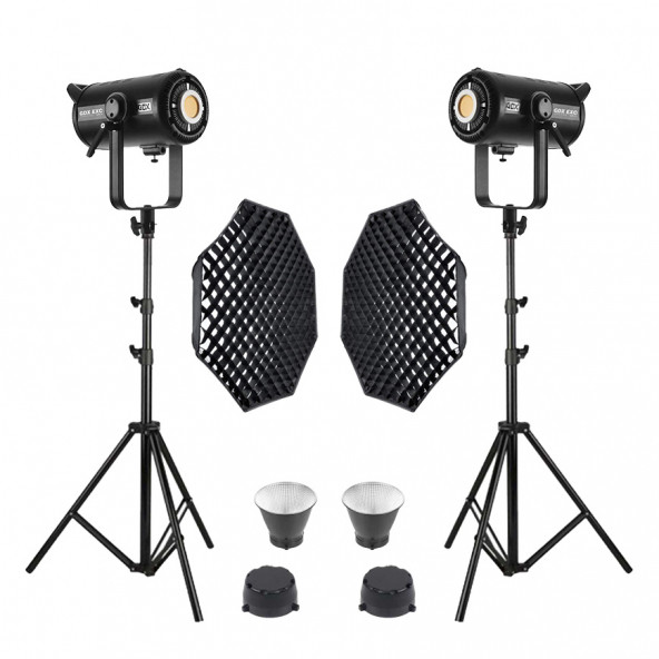 GDX EXC-400C-II 2'li Full Set (Gridli 95cm Octagon + 260 cm Kalın Işık Ayağı)
