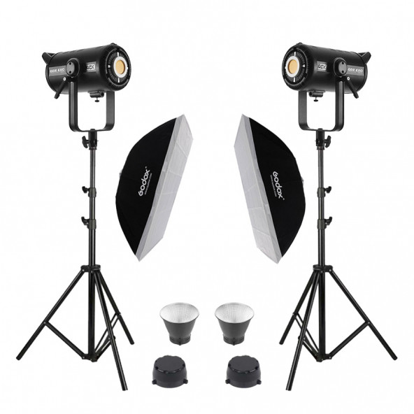 GDX EXC-220C-II 2'li Full Set (60x90 Softbox + 260 cm Kalın Işık Ayağı)