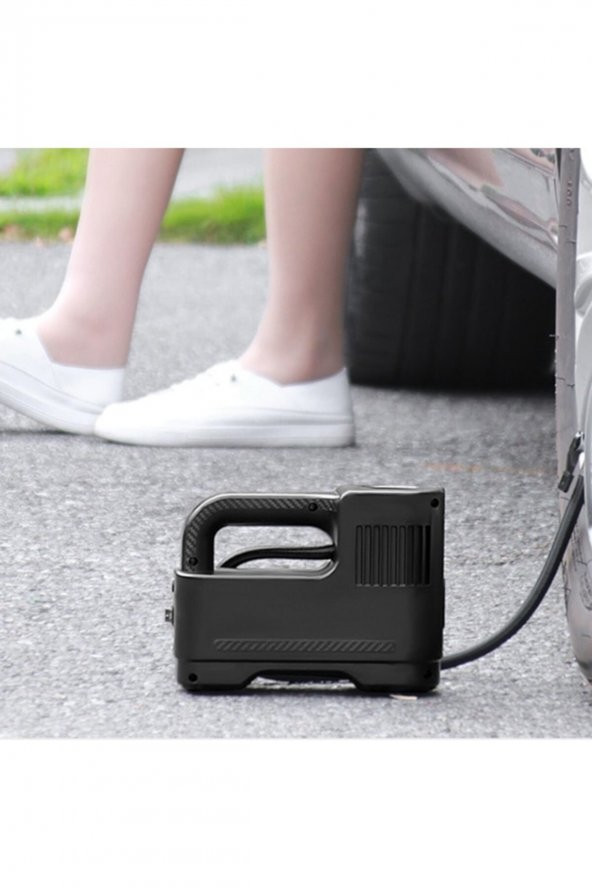St-217 12v Taşınabilir Hava Pompası Kompresör Araç Lastik Şişirme Makinesi Siyah - 2