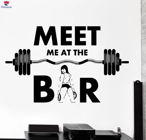 Duvar Oturma Odası, Ofis, Dükkan Sticker Komik Spor Alıntı Spor Salonunda Buluşalım Ev Dekor Benzersiz Hediyelik