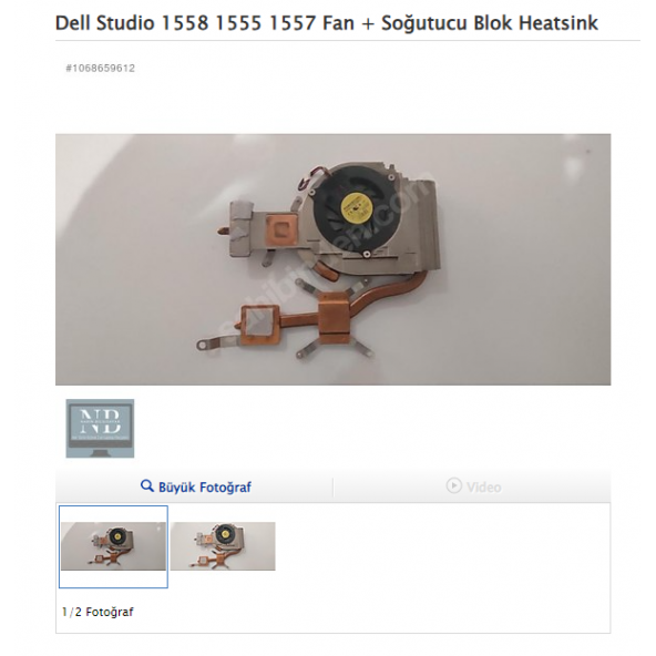 Dell Studio 1558 1555 1557 Fan + Soğutucu Blok Heatsink