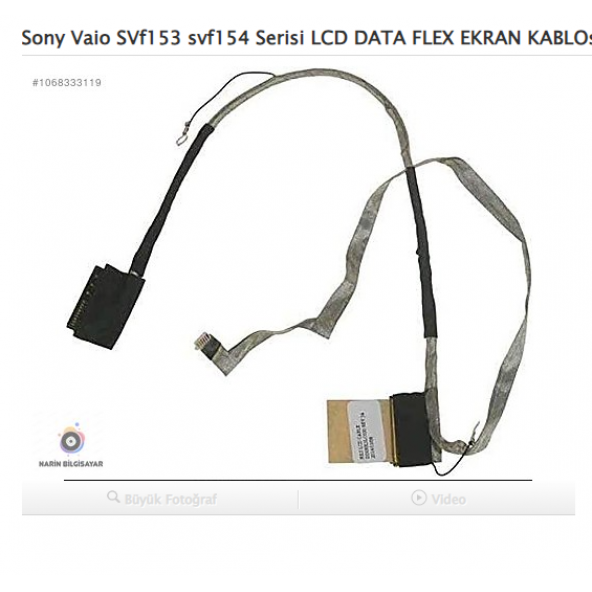 Sony Vaio SVf153 svf154 Serisi LCD DATA FLEX EKRAN KABLOsu