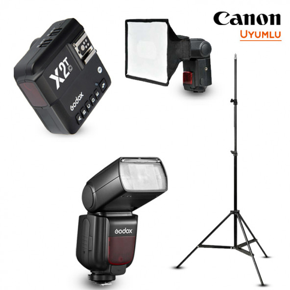 Godox TT685II-C Canon Flaş Full Set (Tepe Flaş + Tetikleyici + Ayak + Softbox)