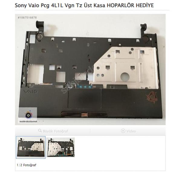 Sony Vaio Pcg 4L1L Vgn Tz Üst Kasa HOPARLÖR HEDİYE