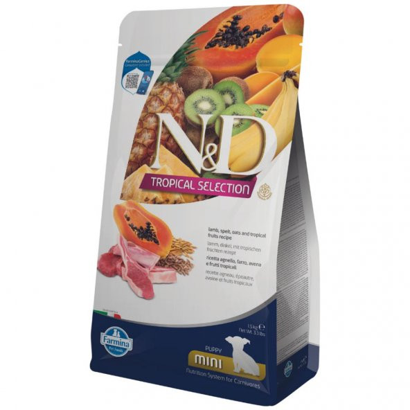 N&D Tropical Selection Kuzu Etli ve Tropikal Meyveli Mini Irk Yavru Köpek Maması 1,5 kg