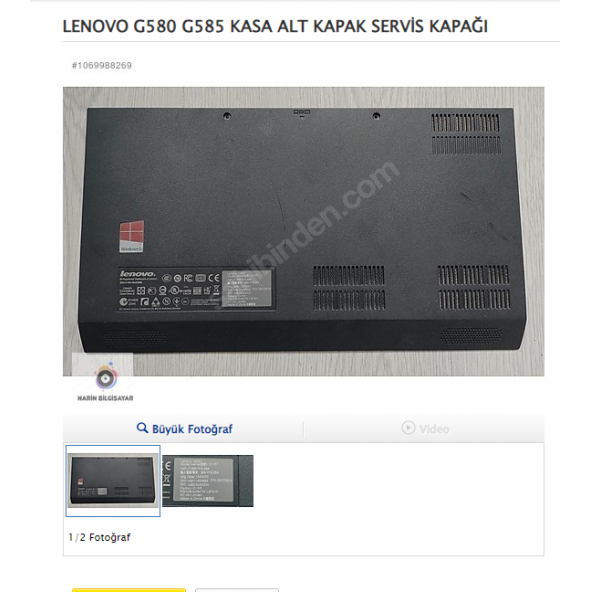 LENOVO G580 G585 KASA ALT KAPAK SERVİS KAPAĞI