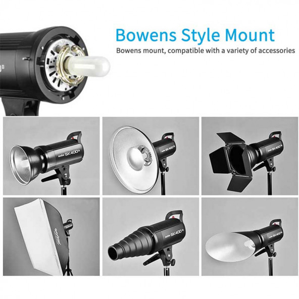 Godox SK400 II W/S Stüdyo Paraflaş Kafası (400 Watt) - Resim 3