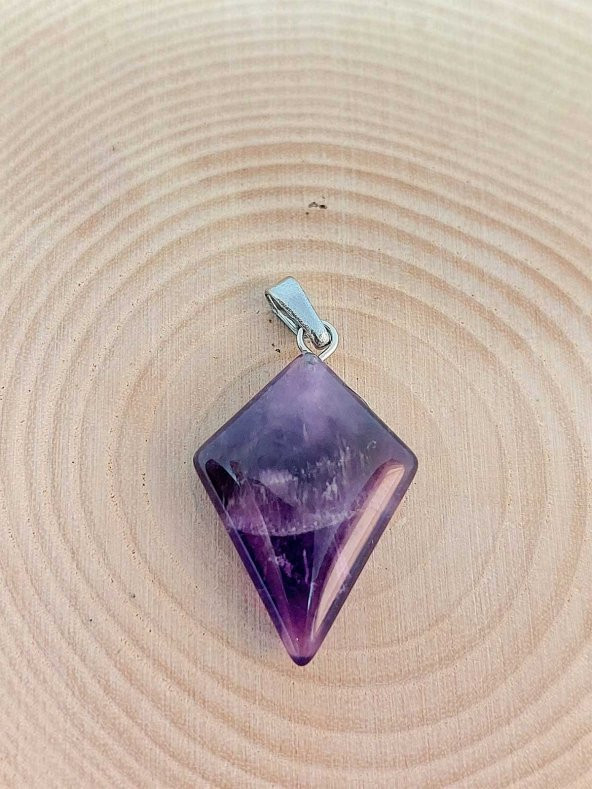 Ametist Taşı Ok Ucu Şekilli Kolye Ucu (42625) - 3