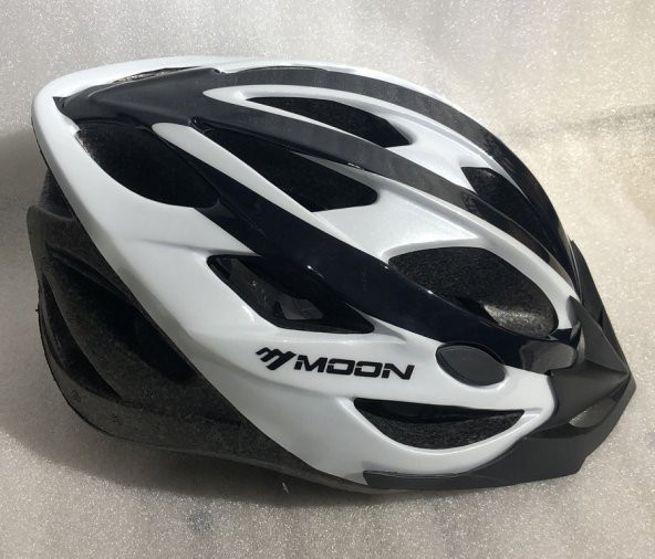 MOON MV-23 KASK - SİYAH-BEYAZ - L beden