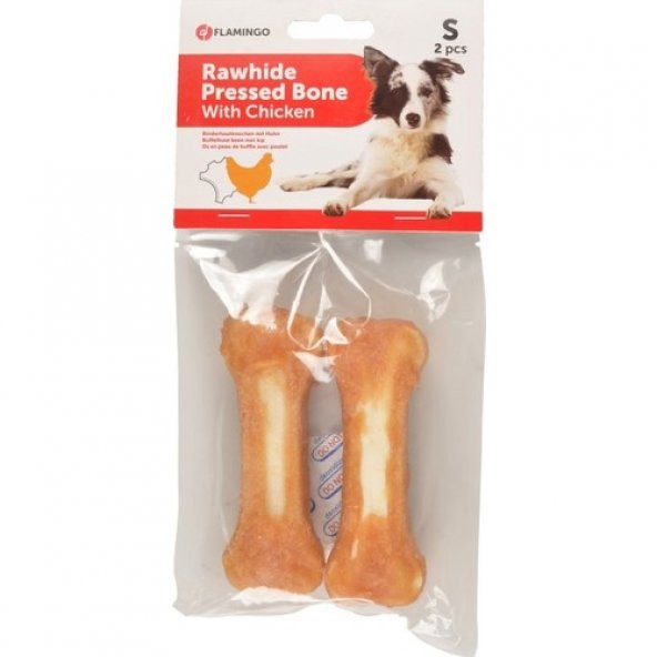 Flamingo Tavuk Eti Kaplı Kemik Köpek Ödülü 2 Li 10 Cm 120 gr Skt:03/2024