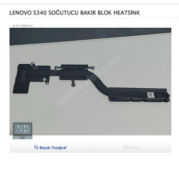 LENOVO S340 SOĞUTUCU BAKIR BLOK HEATSİNK