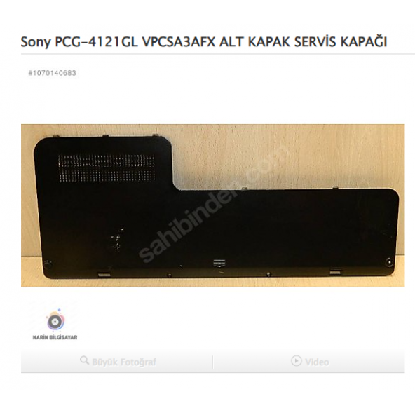 Sony PCG-4121GL VPCSA3AFX ALT KAPAK SERVİS KAPAĞI