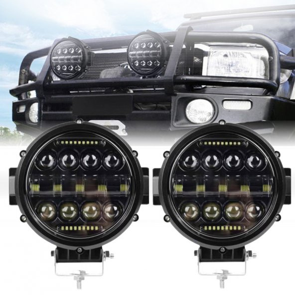 Offroad Angel Adaptif 15 led 96w Çalışma Lambası Yuvarlak Sis