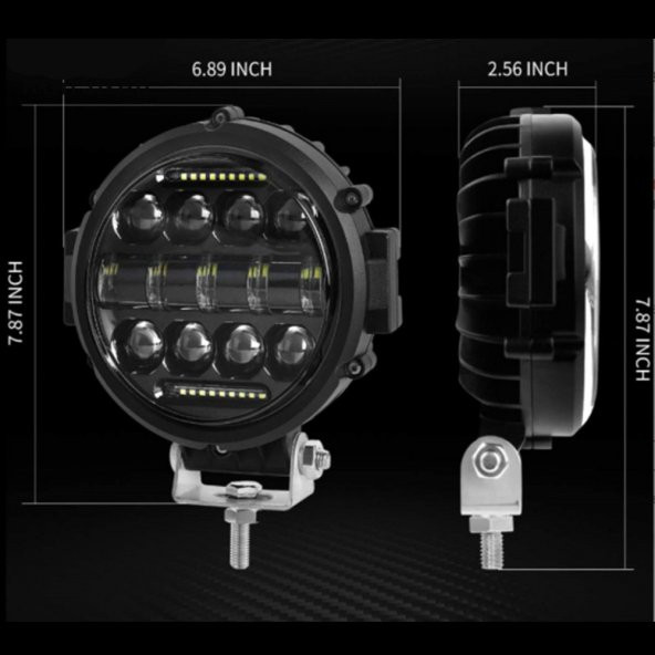 Offroad Angel Adaptif 15 led 96w Çalışma Lambası Yuvarlak Sis - 3