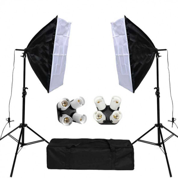 Gdx TLB-4 Pro Light 50x70 cm Video ve Fotoğraf Çekim 2'li SoftBox Seti - 4 Duylu Softbox