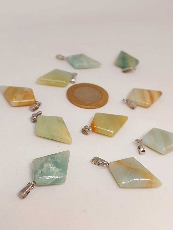 Amazonit Taşı Ok Ucu Şekilli Kolye Ucu (42635) ürün görseli 1