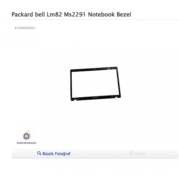 Packard bell Lm82 Ms2291 Notebook Bezel