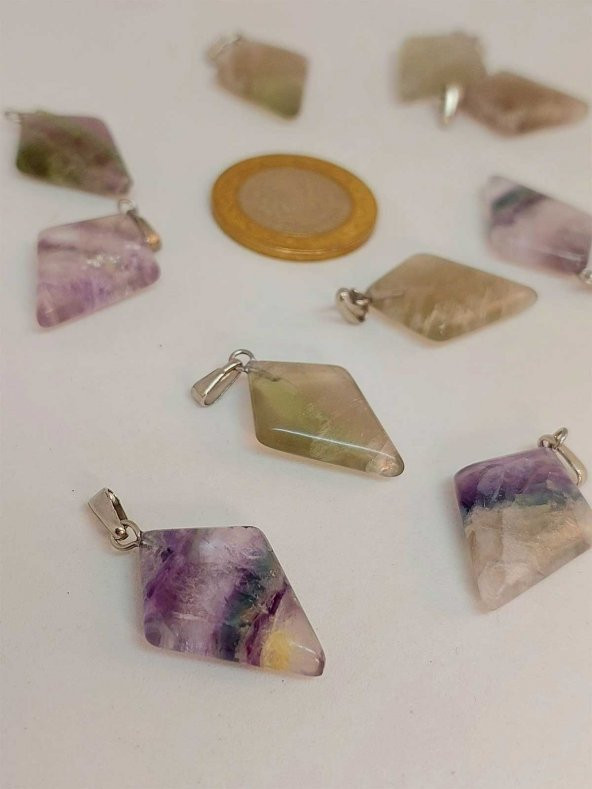 Florit Taşı Ok Ucu Şekilli Kolye Ucu (42640)