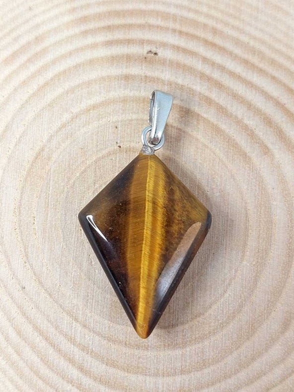 Kaplan Gözü Taşı Ok Ucu Şekilli Kolye Ucu (42650) - Resim 3