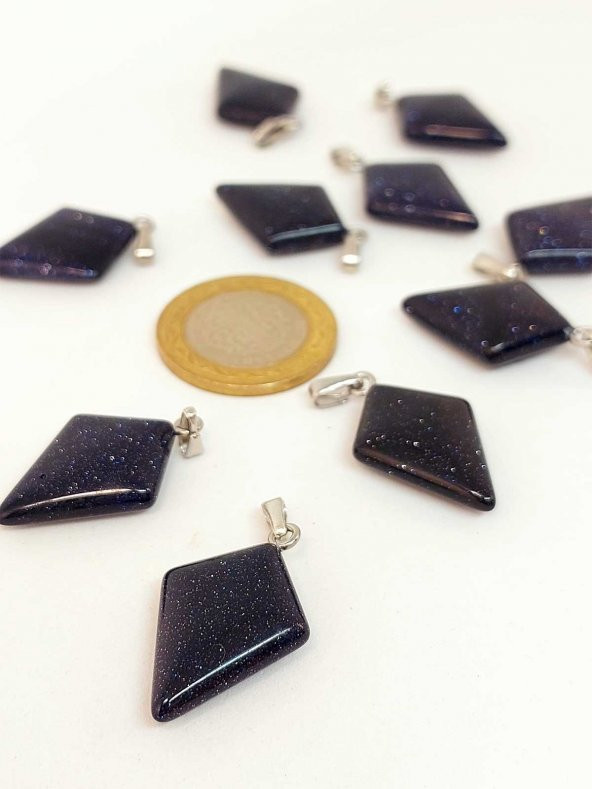 Lacivert Yıldız Taşı Ok Ucu Şekilli Kolye Ucu (42655) ürün görseli