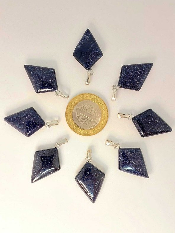 Lacivert Yıldız Taşı Ok Ucu Şekilli Kolye Ucu (42655) - Resim 2