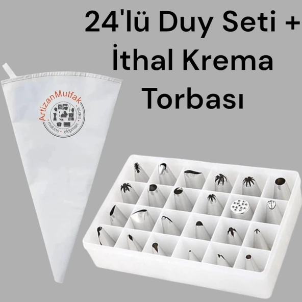 KÜÇÜK DUY SETİ 4 cm 24'LÜ (BDS-24) + Krema torbası