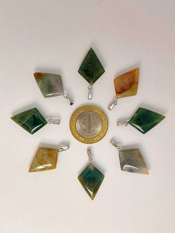 Hin Akik Taşı Ok Ucu Şekilli Kolye Ucu (42675) - Resim 2