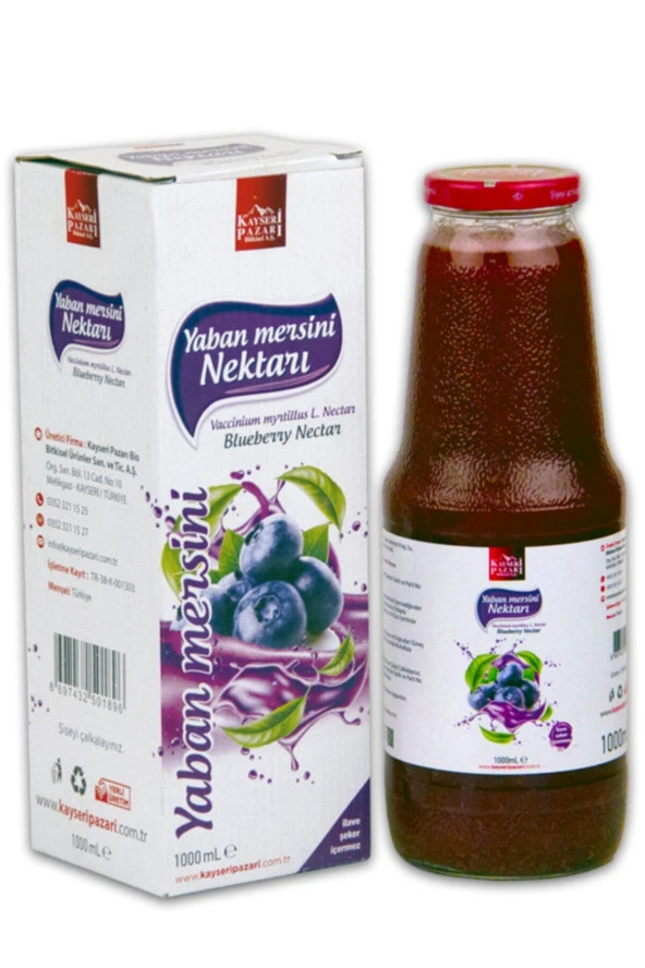 Yaban Mersini Nektarı 1000 ml Cam Şişe