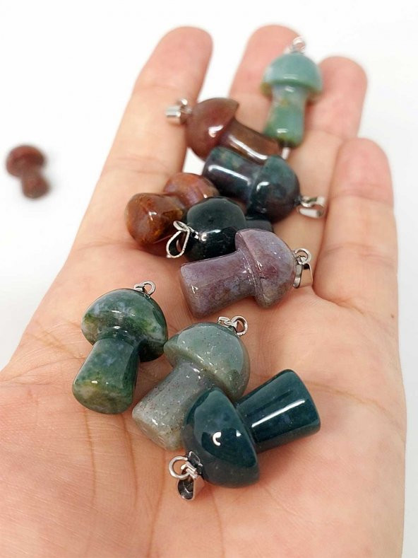 Hint Akik Taşı Mantar Şekilli Kolye Ucu (42685) ürün görseli