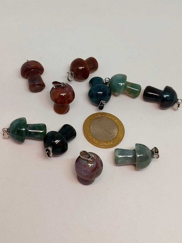 Hint Akik Taşı Mantar Şekilli Kolye Ucu (42685) - Resim 2