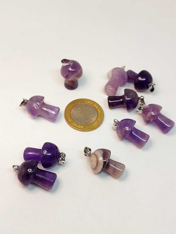 Ametist Taşı Mantar Şekilli Kolye Ucu (42690) - 2