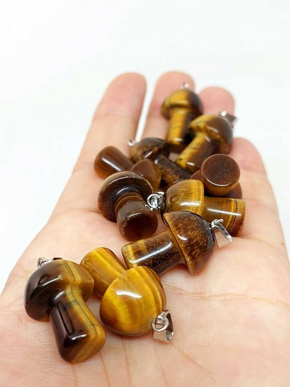 Kaplan Gözü Taşı Mantar Şekilli Kolye Ucu (42710) ürün görseli