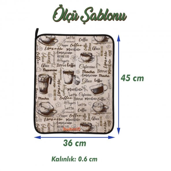 Bulaşık Kurutma Matı Kurulama Bezi Örtüsü Tezgah Üstü Ped Mutfak Bulaşıklık Yıkanabilir 45x36 cm - 7