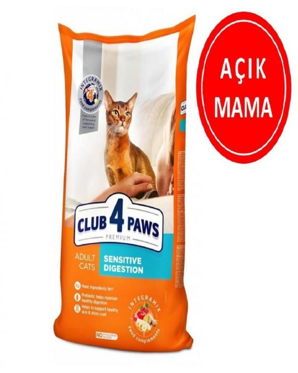 Club4Paws Senstive Digestion Tavuklu Hassas Sindirim Destekleyici Yetişkin Kedi Maması 1 Kg AÇIK