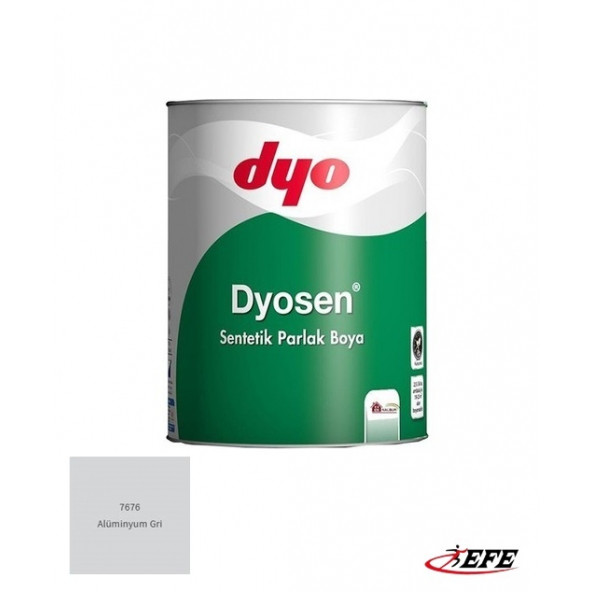 DYO Dyosen 0,75 Lt Alüminyum Gri 7676 Sentetik Parlak Boya