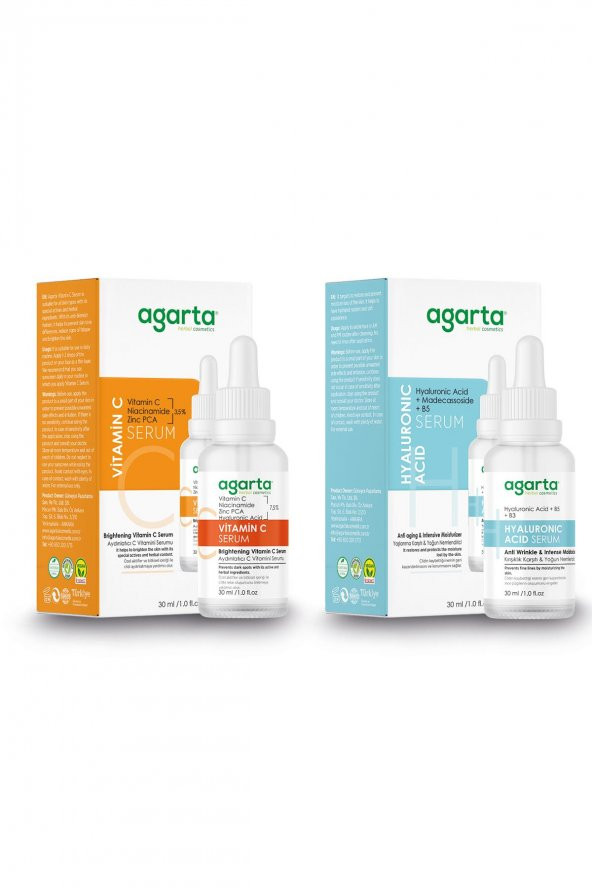 Cilt Aydınlatmaya Yardımcı Yoğun Nemlendiricili Bakım Seti(Vitamin C Serum+Hyaluronic Acid Serum) - 2