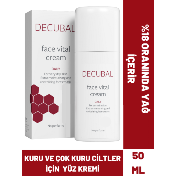 Decubal Face Vital  Kuru ve Hassas Ciltler İçin Ekstra Besleyici Krem 50 ml - 2