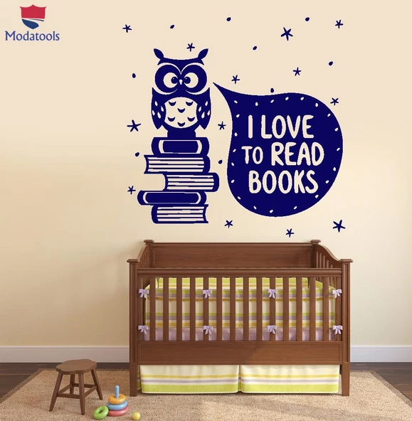 Duvar Oturma Odası, Ofis, Mağaza Sticker Kitap Okumayı Seviyorum Tırnaklar Dekor Benzersiz Hediyelik