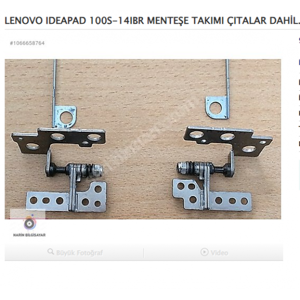 LENOVO IDEAPAD 100S-14IBR MENTEŞE TAKIMI ÇITALAR DAHİL. ürün görseli 1