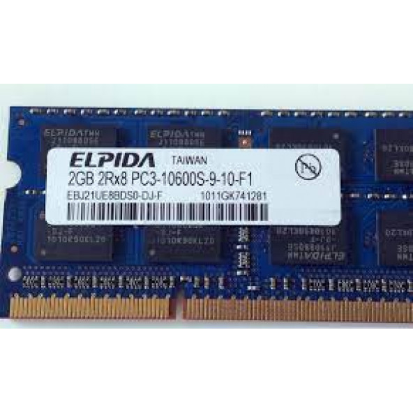 Elpida EBJ21UE8BFU0-DJ-F 2 GB DDR3 1333 MHz CL9 Notebook Ram Bellek