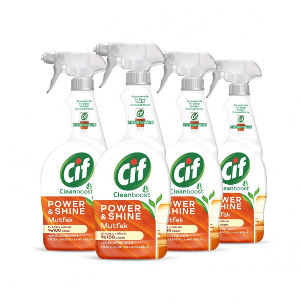 Cif Sprey Power Shıne Mutfak 750 Ml x 4 Adet - Resim 2